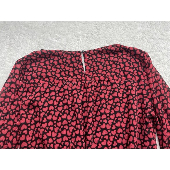 Eliane Rose Heart Print Vneck Short Party Dress Womens Small Textured 3D Cottage - Picture 7 of 11